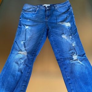 Zara Trafaluc Denim USA size 8 distressed jeans